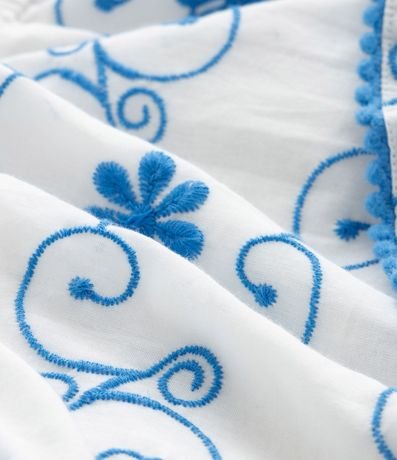 Blusa Cropped Infantil Hombro Único con Estampa Bordada - Talle 5 a 14 años 3