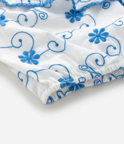 Blusa Cropped Infantil Hombro Único con Estampa Bordada - Talle 5 a 14 años 4