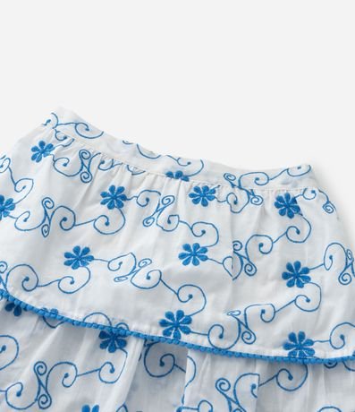 Pollera Infantil en Laise con Volados Bordados - Talle 5 a 14 años 6