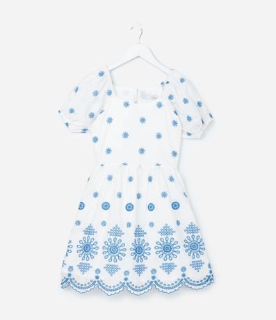 Vestido Infantil en Laise con Broderie - Talle 5 a 14 años