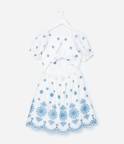 Vestido Infantil en Laise con Broderie - Talle 5 a 14 años 2