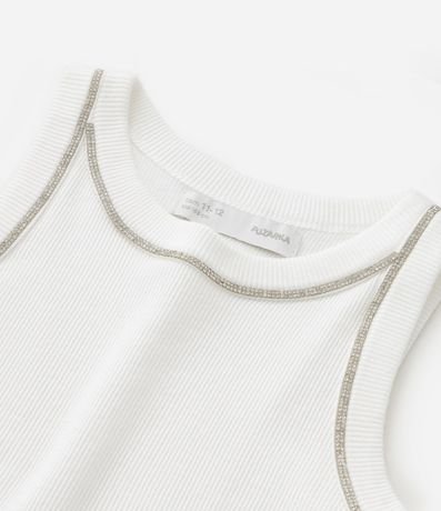 Remera Musculosa Infantil en Rib con Sisa Americana y Aplicación de Brillos - Talle 5 a 14 años 4