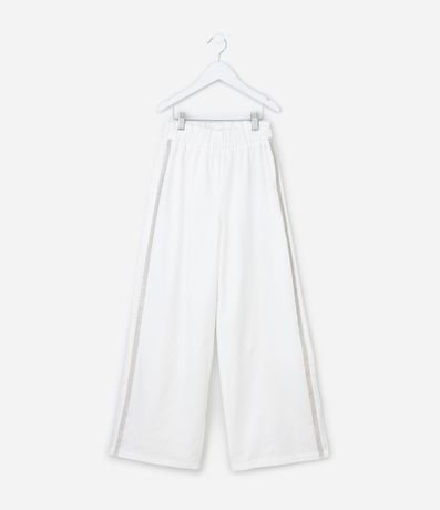 Pantalón Wide Leg Infantil en Sarga con Aplicación de Brillos- Talle 5 a 14 años 3