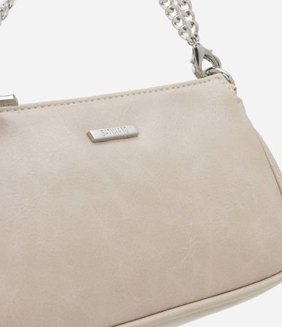 Cartera Baguette Pequena en PU Glossy con Asas Desmontables 5