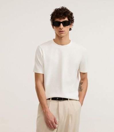 Remera Slim en Algodón Texturizada