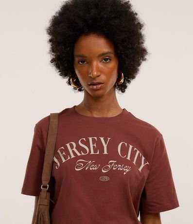 Remera T-shirt en Algodón con Estampa Jersey City