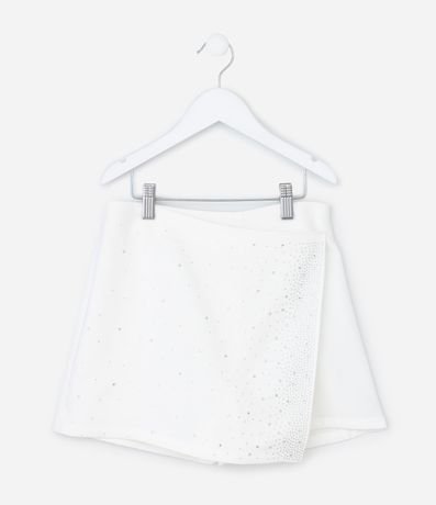 Short Pollera Infantil en Crepé con Brillos Sastre - Talle 5 a 14 años