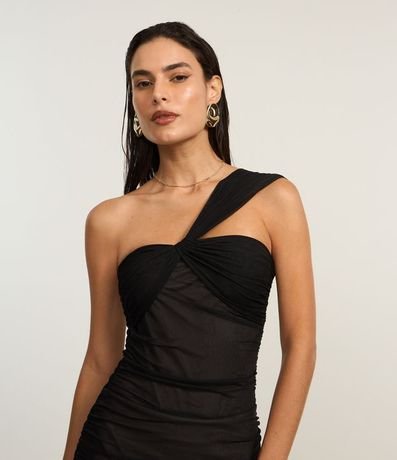 Body en Tule con Un Hombro Único y Nudo en el Busto 2