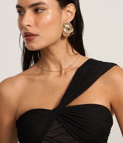 Body en Tule con Un Hombro Único y Nudo en el Busto 3