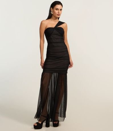 Body en Tule con Un Hombro Único y Nudo en el Busto 4