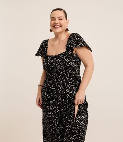 Vestido Midi en Crepé con Estampa de Lunares Curve & Plus Size 3