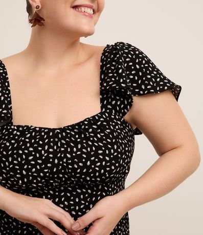 Vestido Midi en Crepé con Estampa de Lunares Curve & Plus Size 4