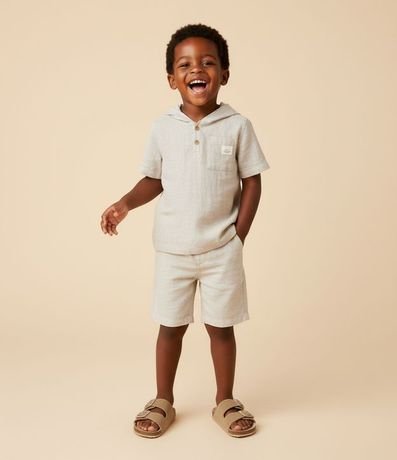 Camisa Bata Infantil en Viscolino con Capucha - Talle 1 a 6 años