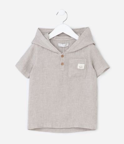 Camisa Bata Infantil en Viscolino con Capucha - Talle 1 a 6 años