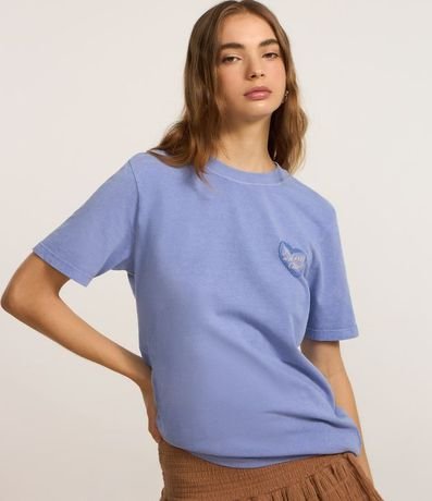 Remera Over en Algodón con Estampa de Corazón 2