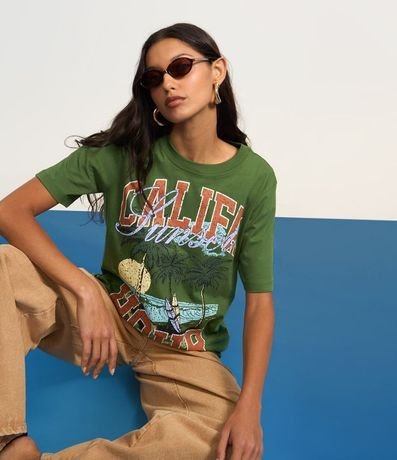 Remera Alargada en Algodón con Estampa Califa 4