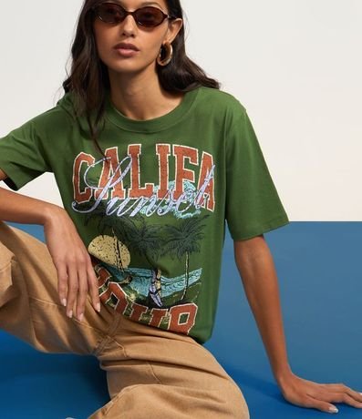 Remera Alargada en Algodón con Estampa Califa 5