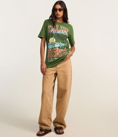 Remera Alargada en Algodón con Estampa Califa 2