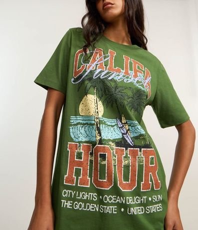 Remera Alargada en Algodón con Estampa Califa 3