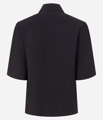 Blazer en Viscosa con Botón Metalizado y Manga Corta 8