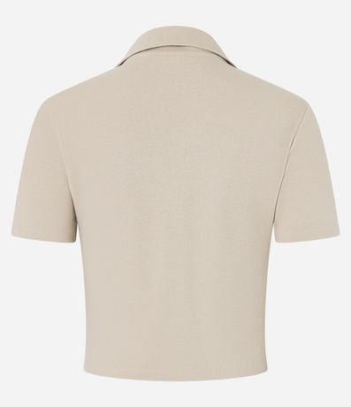 Blusa en Rib con Cuello Polo y Manga Corta 6