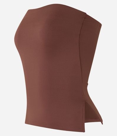 Blusa en Microfibra Sin Breteles con Fenda Lateral 5