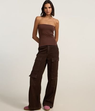 Blusa en Microfibra Sin Breteles con Fenda Lateral 2