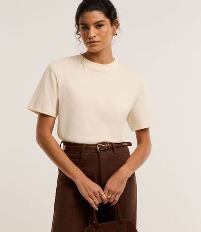 Remera en Algodón con Cuello Redondo