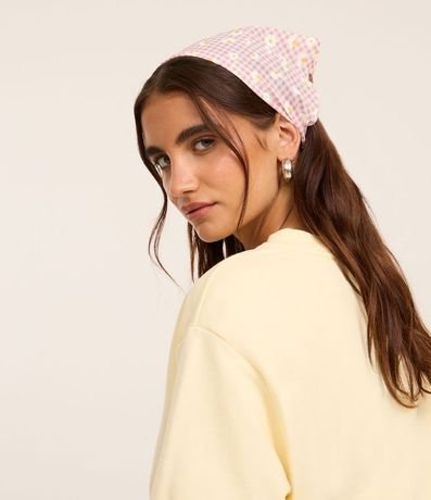 Bandana Elástica con Estampa de Cuadros con Flores