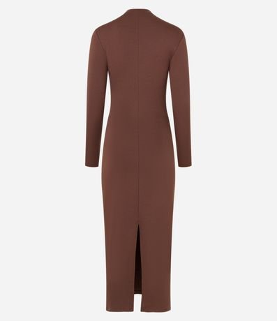 Vestido Long Midi en Viscosa con Cuello Alto 7