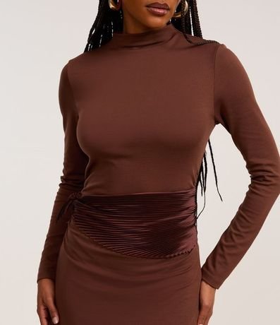 Vestido Long Midi en Viscosa con Cuello Alto 3