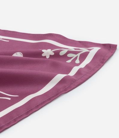 Pañuelo Infantil en Satén con Estampa Flor y Corazones - Talle único 2