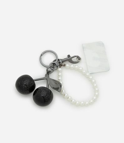 Llavero de Metal con Cereza y Perlas Artificiales 2