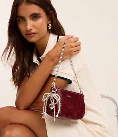 Llavero en Metal con Lazo con Perlas Artificiales y Corazón 1