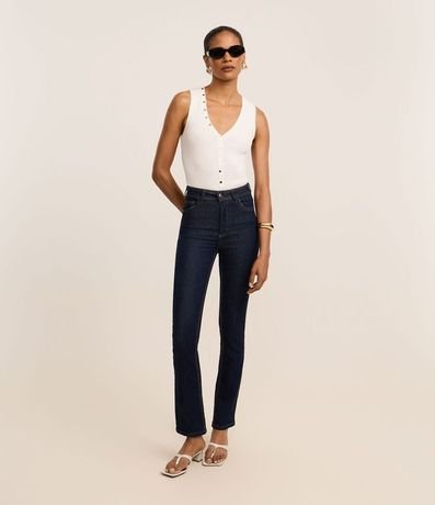 Pantalón Recto Jeans con Elastano