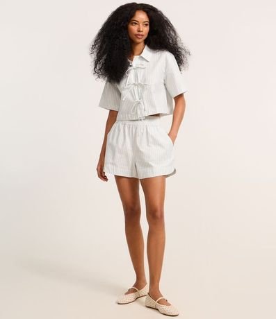 Camisa en Sarga con Lazo de Moñas 2