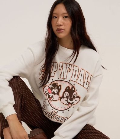 Sudadera con Forro Fleece en Algodón con Estampa Chip N Dale