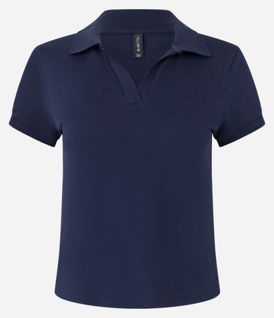 Blusa en Algodón con Cuello Polo y Manga Corta 4