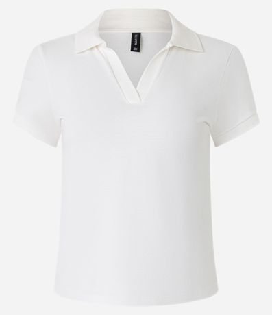 Blusa en Algodón con Cuello Polo y Manga Corta 4