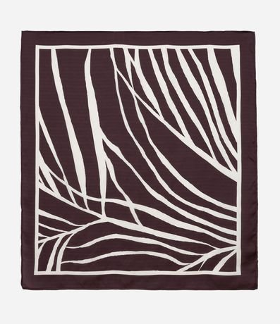 Pañuelo Rectangular en Satén con Estampa de Follaje Bicolor 3