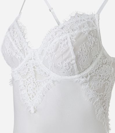 Camisón Sin Copa en Microfibra con Encaje en el Busto 8