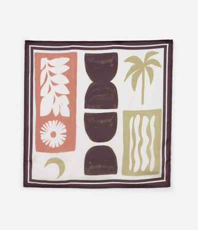 Pañuelo Satinado con Estampa Abstracta