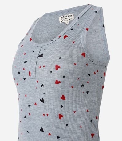 Pijama Short Doll en Rib con Estampa de Corazones 5