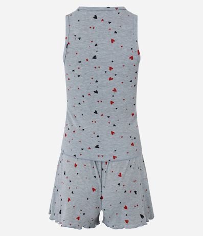 Pijama Short Doll en Rib con Estampa de Corazones 6