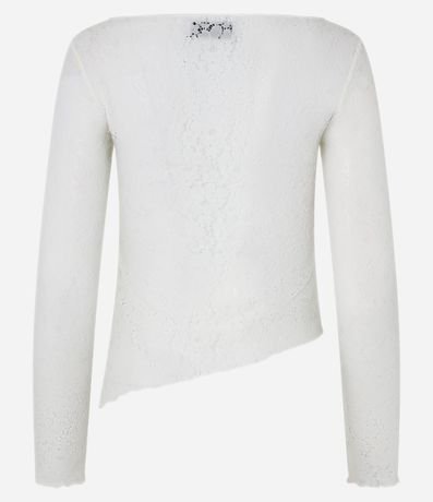 Blusa en Encaje con Bajo Asimétrica 9