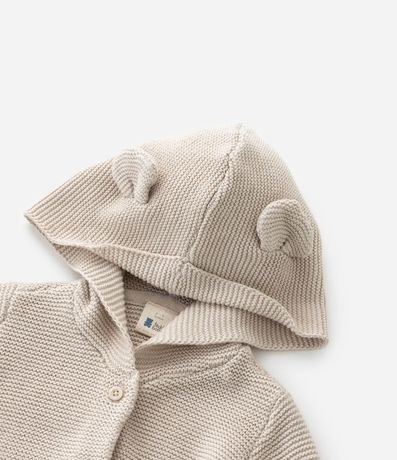 Cardigan Infantil en Algodón con Capucha de Orejitas - Talle 0 A 18 Meses 6