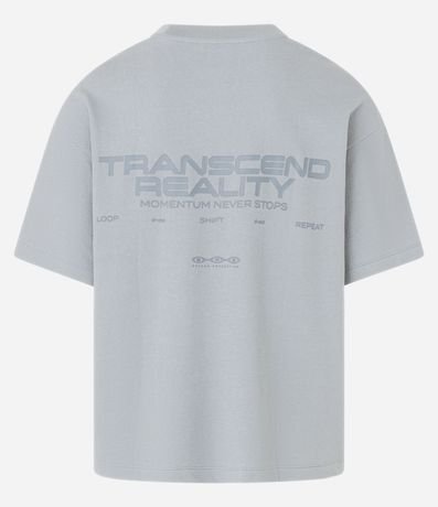 Remera Oversized en Algodón con Estampa Lettering Transcend desteñida 7