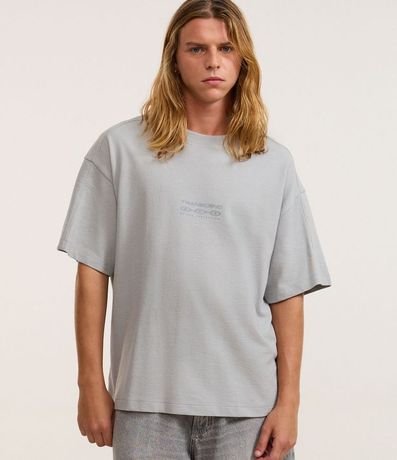 Remera Oversized en Algodón con Estampa Lettering Transcend desteñida