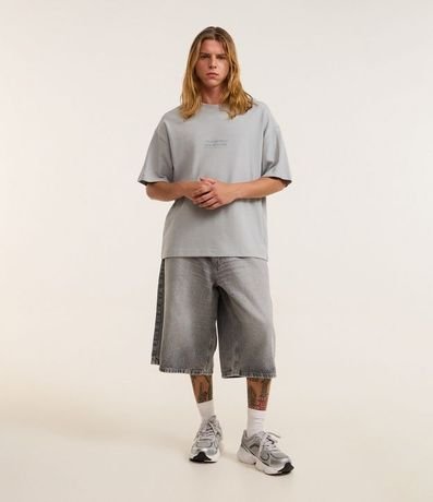 Remera Oversized en Algodón con Estampa Lettering Transcend desteñida 2