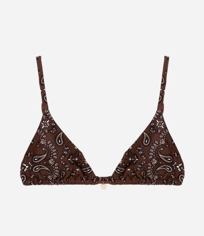 Bikini Top Triangular Fruncido en Microfibra con Estampa Paisley 6